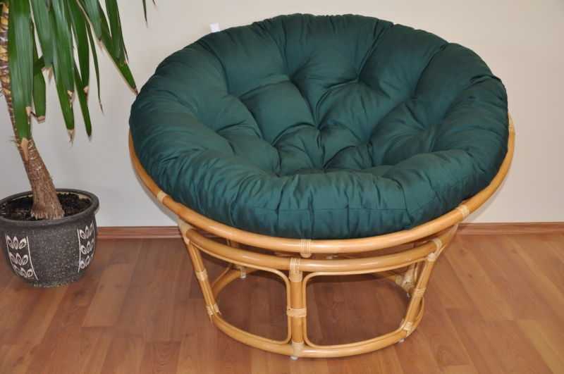 Ratanový papasan 110 cm medový polstr zelený dralon SLEVA 7 % | RYCHLÉ DODÁNÍ